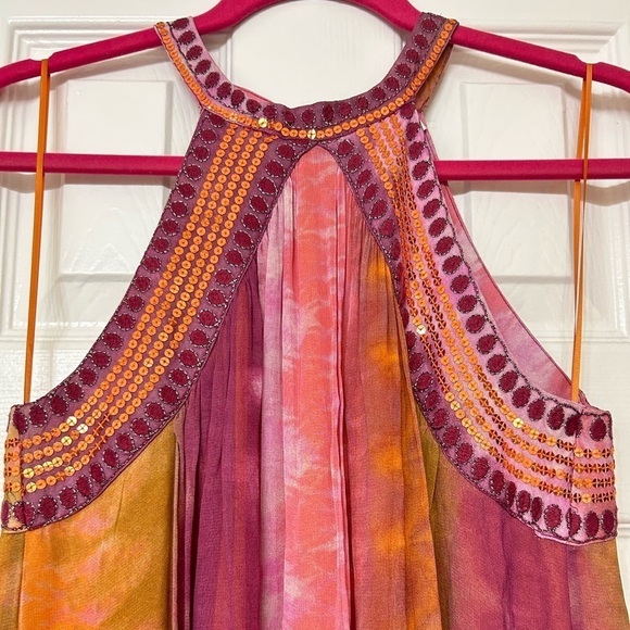 Zara Tie Dye Sequin Embellished Maxi Dress - Picture 6 of 16